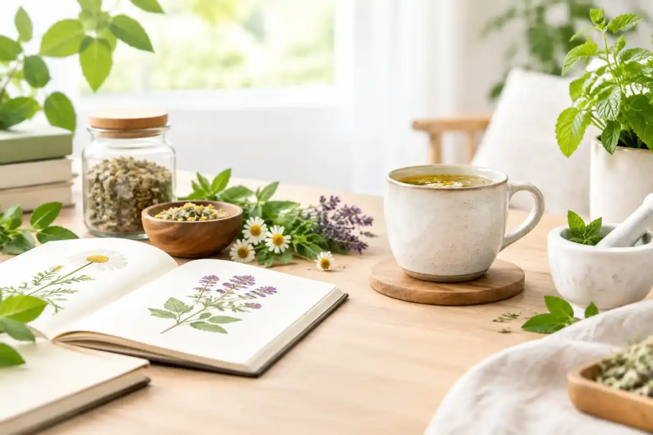 Plantes médicinales séchées et herboristerie moderne